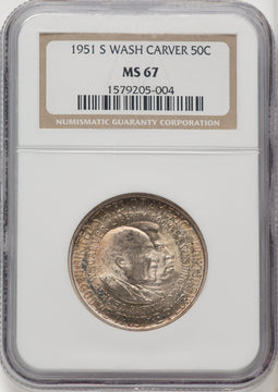 1951-S 50C Washington-Carver Commemorative Silver NGC MS67 (770954035)