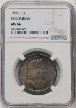 1893 50C COLUMBIAN Commemorative Silver NGC MS66