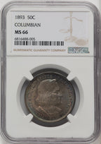 1893 50C COLUMBIAN Commemorative Silver NGC MS66