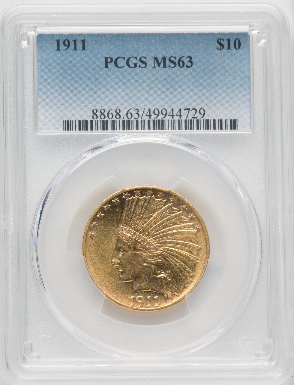 1911 $10 Indian Eagle PCGS MS63 (171439058)
