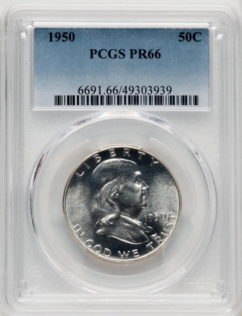 1950 50C Proof Franklin Half Dollar PCGS PR66 (519555004)