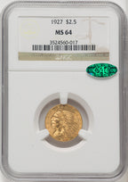 1927 $2.50 CAC Indian Quarter Eagle NGC MS64 (771042002)