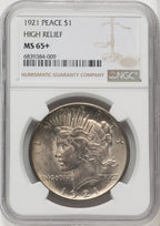 1921 Peace Dollar NGC MS65+