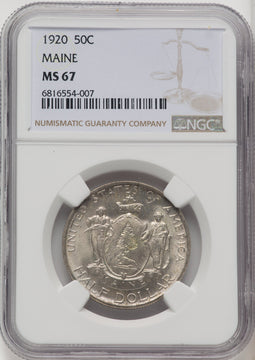 1920 50C Maine Commemorative Silver NGC MS67 (771110011)