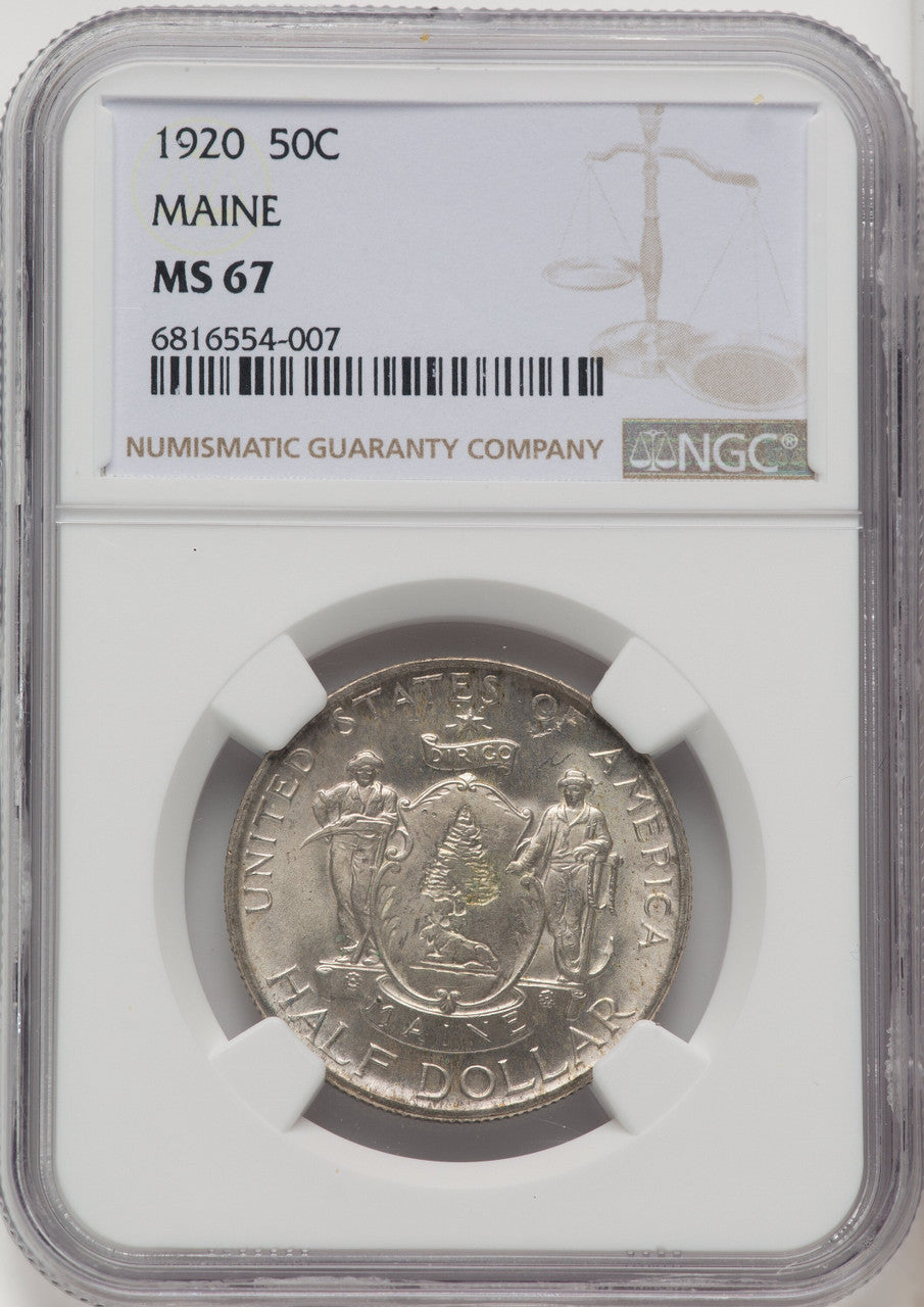 1920 50C Maine Commemorative Silver NGC MS67 (771110011)
