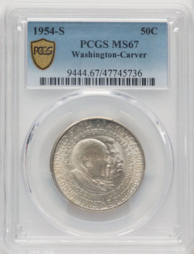 1954-S 50C Washington-Carver Commemorative Silver PCGS MS67 (519848113)