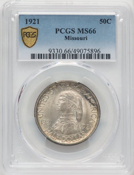 1921 50C Missouri Commemorative Silver PCGS MS66