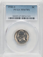 1940-S 5C 5FS Jefferson Nickel PCGS MS67