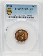 1939 1C RD Lincoln Cent PCGS MS67+