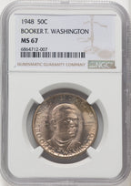 1948 50C Booker T. Washington Commemorative Silver NGC MS67 (778456001)
