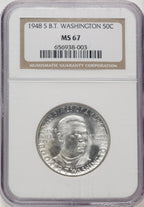 1948-S 50C Booker T. Washington Commemorative Silver NGC MS67 (519848120)