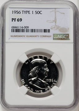 1956 50C Type 1 Proof Franklin Half Dollar NGC PR69 (519848070)