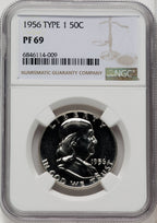 1956 50C Type 1 Proof Franklin Half Dollar NGC PR69 (519848070)