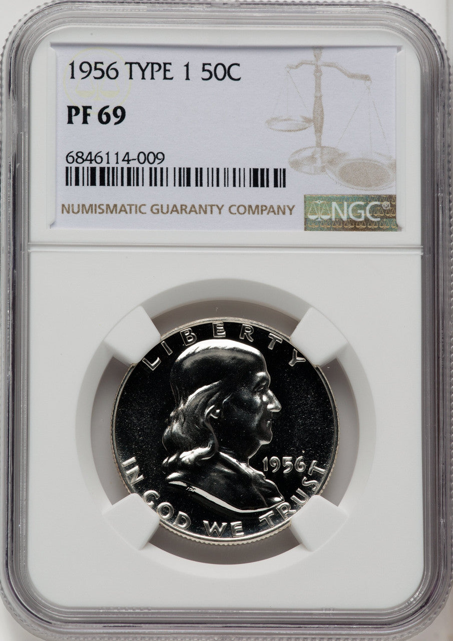 1956 50C Type 1 Proof Franklin Half Dollar NGC PR69 (519848070)