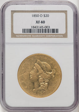 1850-O $20 Liberty Double Eagle NGC XF40