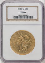 1850-O $20 Liberty Double Eagle NGC XF40