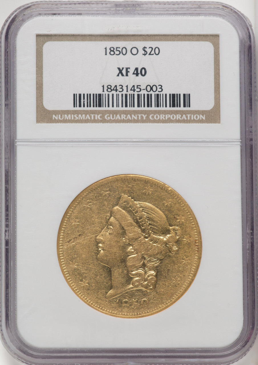 1850-O $20 Liberty Double Eagle NGC XF40