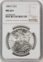 1889-S Morgan Dollar NGC MS63+