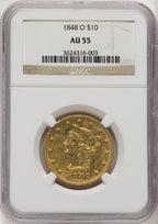 1848-O $10 Liberty Eagle NGC AU55