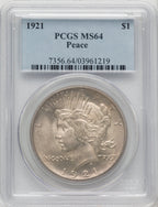 1921 Peace Dollar PCGS MS64