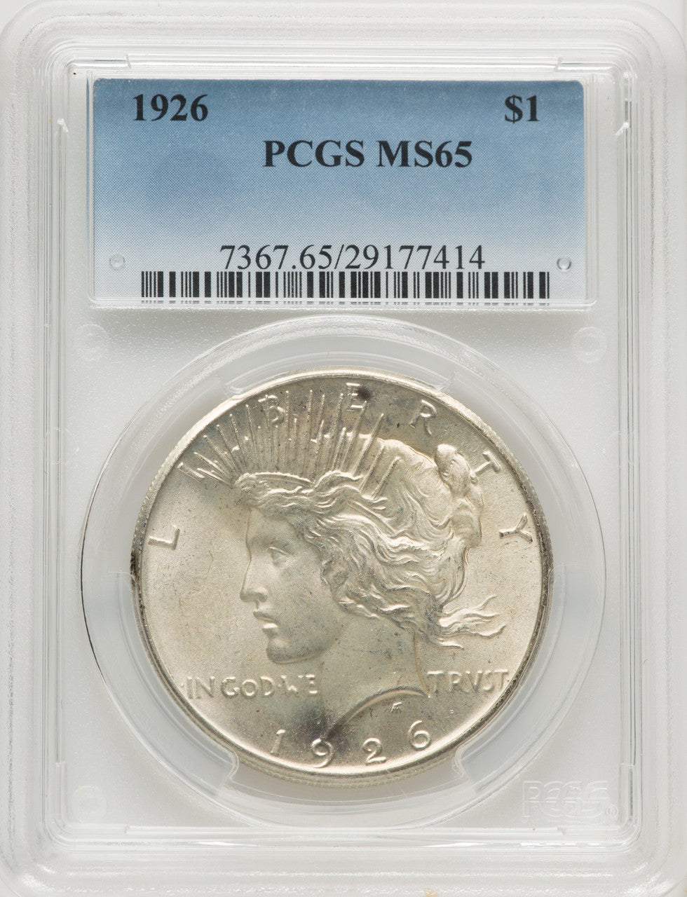 1926 Peace Dollar PCGS MS65