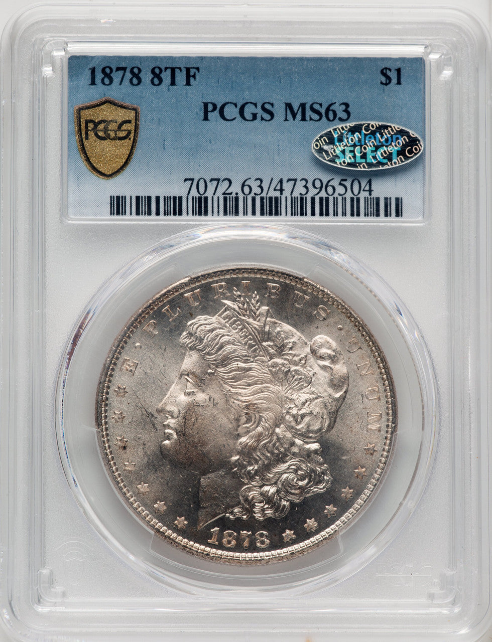 1878 8TF Morgan Dollar PCGS MS63 (770709001)