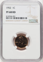 1952 1C RD Proof Lincoln Cent NGC PR68 (770694001)