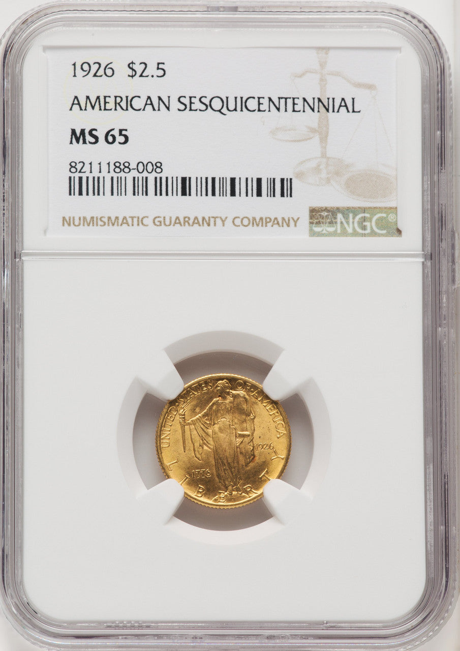 1926 $2.50 SESQUI Commemorative Gold NGC MS65 (771303007)