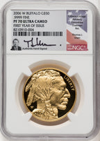 2006-W $50 One-Ounce Gold Buffalo .9999 Fine Gold Thomas Uram NGC PF70
