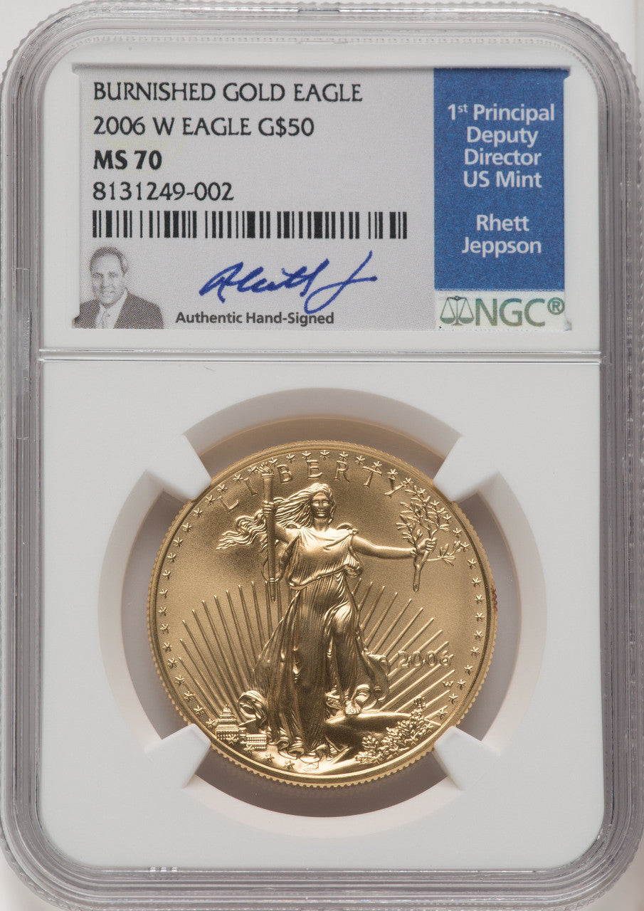 2006-W $50 One-Ounce Gold Eagle 20th Anniversary NGC MS70 (771228015)
