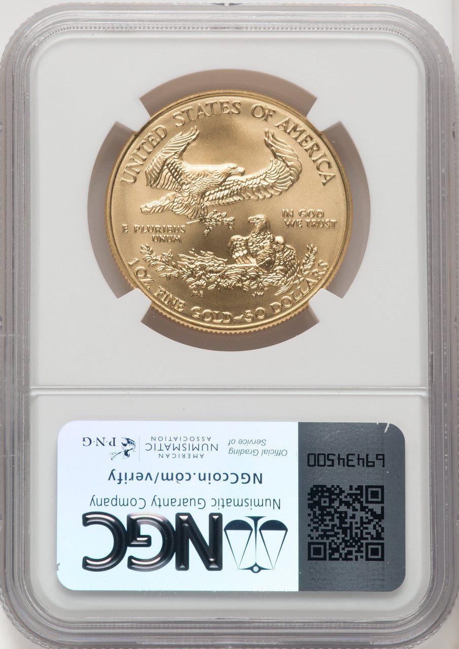 2006-W $50 One-Ounce Gold Eagle 20th Anniversary NGC MS70 (771228015)