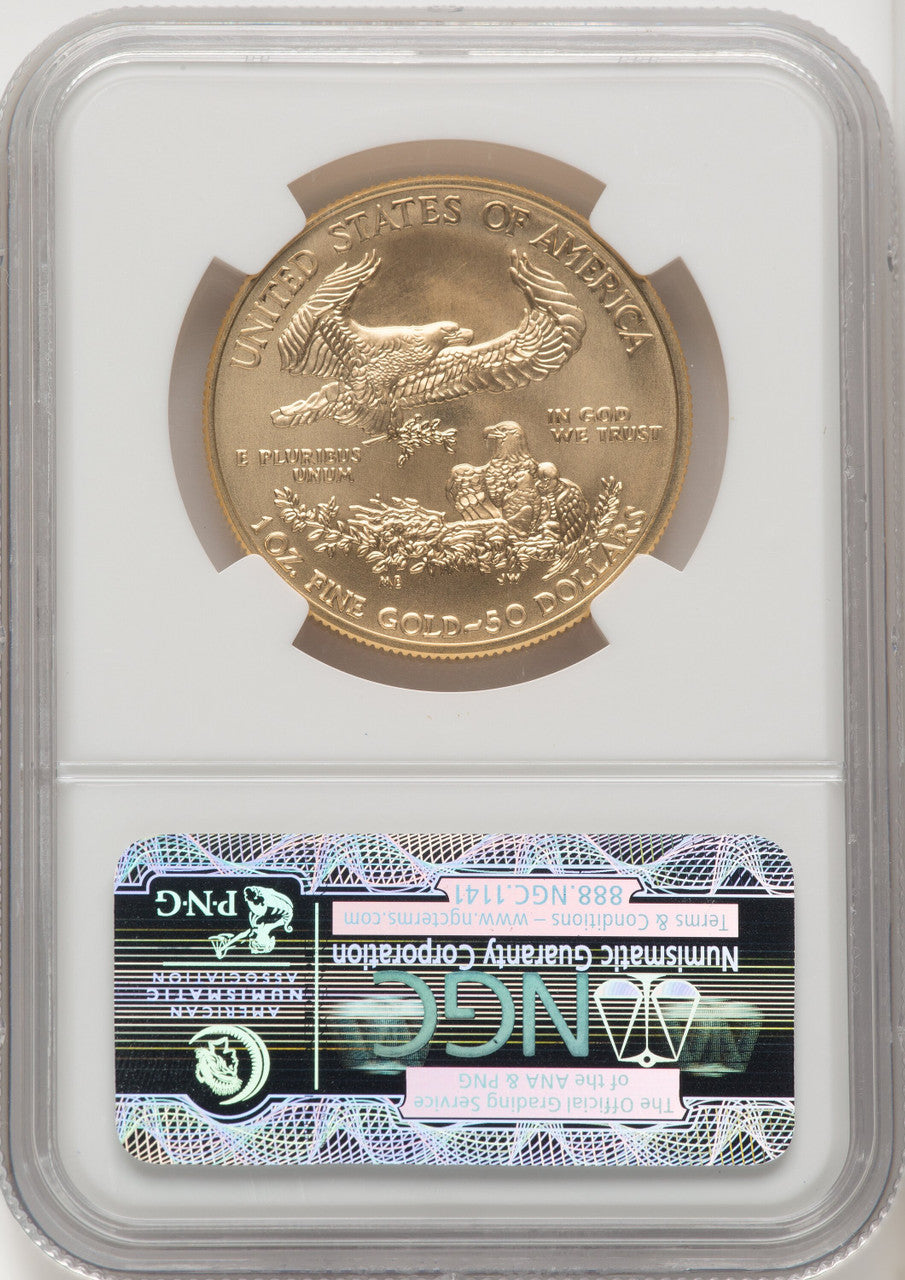 2012-W $50 One Ounce Gold Eagle First Strike ER Blue NGC MS70 (771090020)