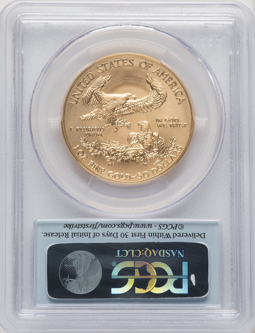 2014-W $50 One-Ounce Gold Eagle First Strike FS Flag PCGS MS70