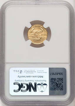 1986 $5 Tenth-Ounce Gold Eagle Brown Label NGC MS70 (770790002)
