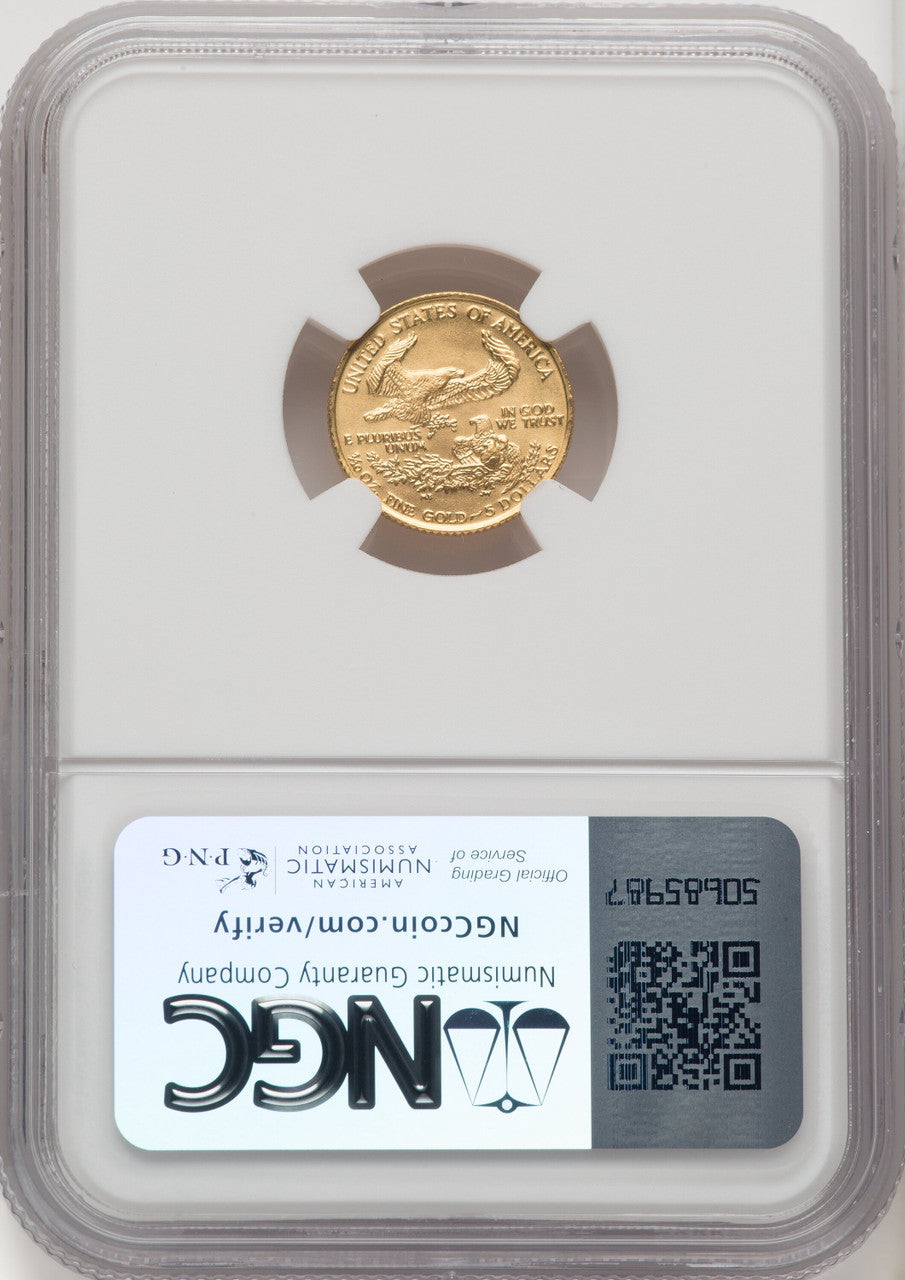 1986 $5 Tenth-Ounce Gold Eagle Brown Label NGC MS70 (770790002)