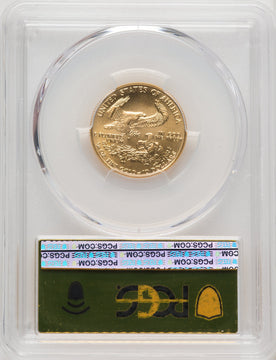 1986 $10 Quarter-Ounce Gold Eagle Gold Foil PCGS MS70