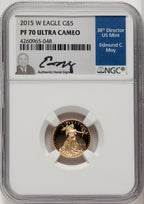 2015-W Gold American Eagle 4-Coin Set NGC PF70 Moy Signed