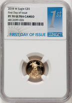 2018-W Gold American Eagle 4-Coin Set FDI NGC PF70