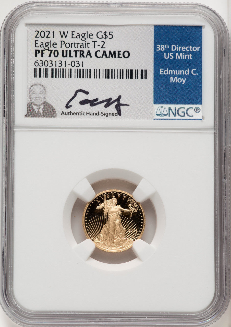 2021-W T2 Gold American Eagle 4-Coin Set NGC PF70 Moy Signed
