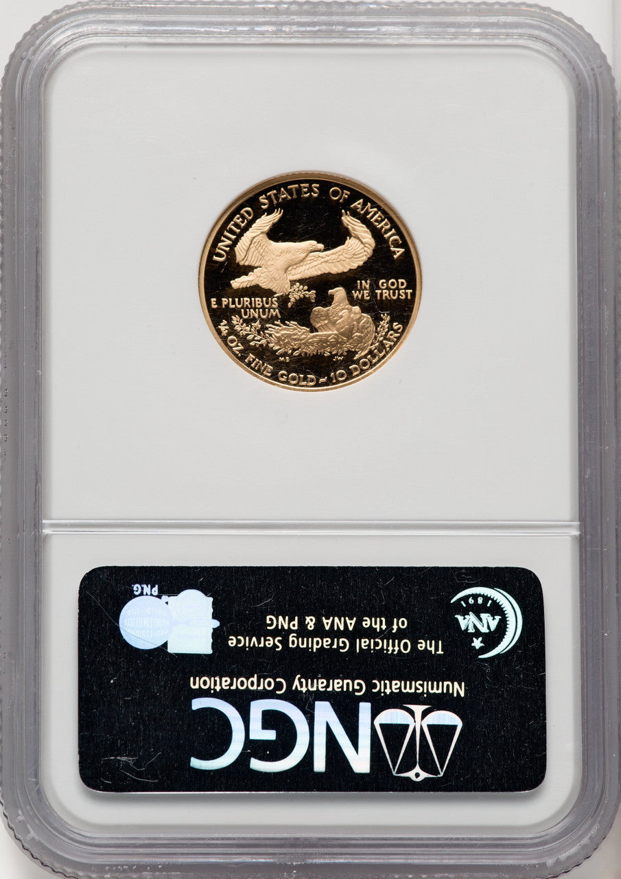 2005-W $10 Quarter-Ounce Gold Eagle Brown Label NGC PF70 (771126011)