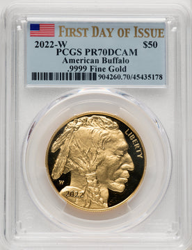 2022-W G$50 Gold Buffalo FDI DCAM FDI Flag PCGS PR70 (770917002)