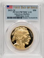 2022-W G$50 Gold Buffalo FDI DCAM FDI Flag PCGS PR70 (770917002)