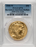 2008-W $50 One-Ounce Gold Buffalo Blue Gradient PCGS SP70