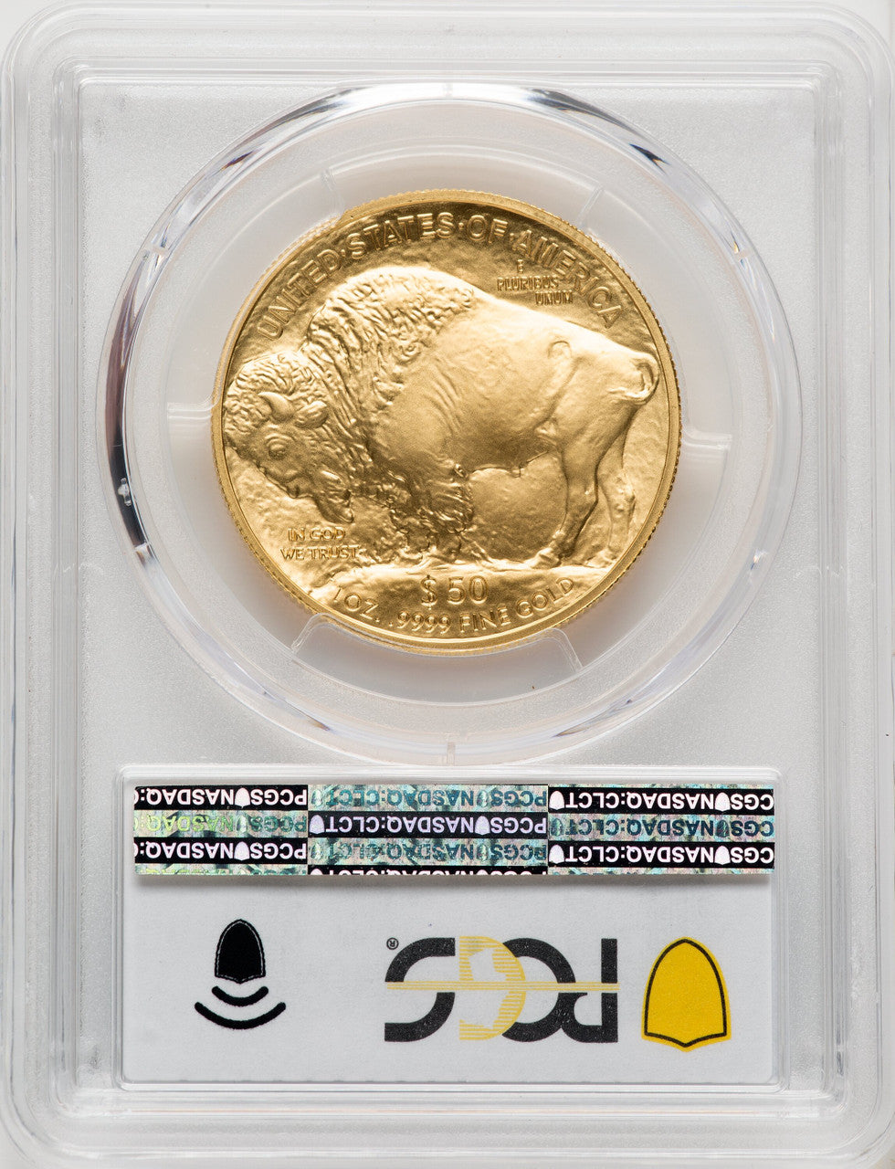 2008-W $50 One-Ounce Gold Buffalo Blue Gradient PCGS SP70