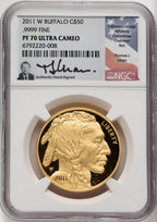 2011-W $50 One-Ounce Gold Buffalo Thomas Uram NGC PF70