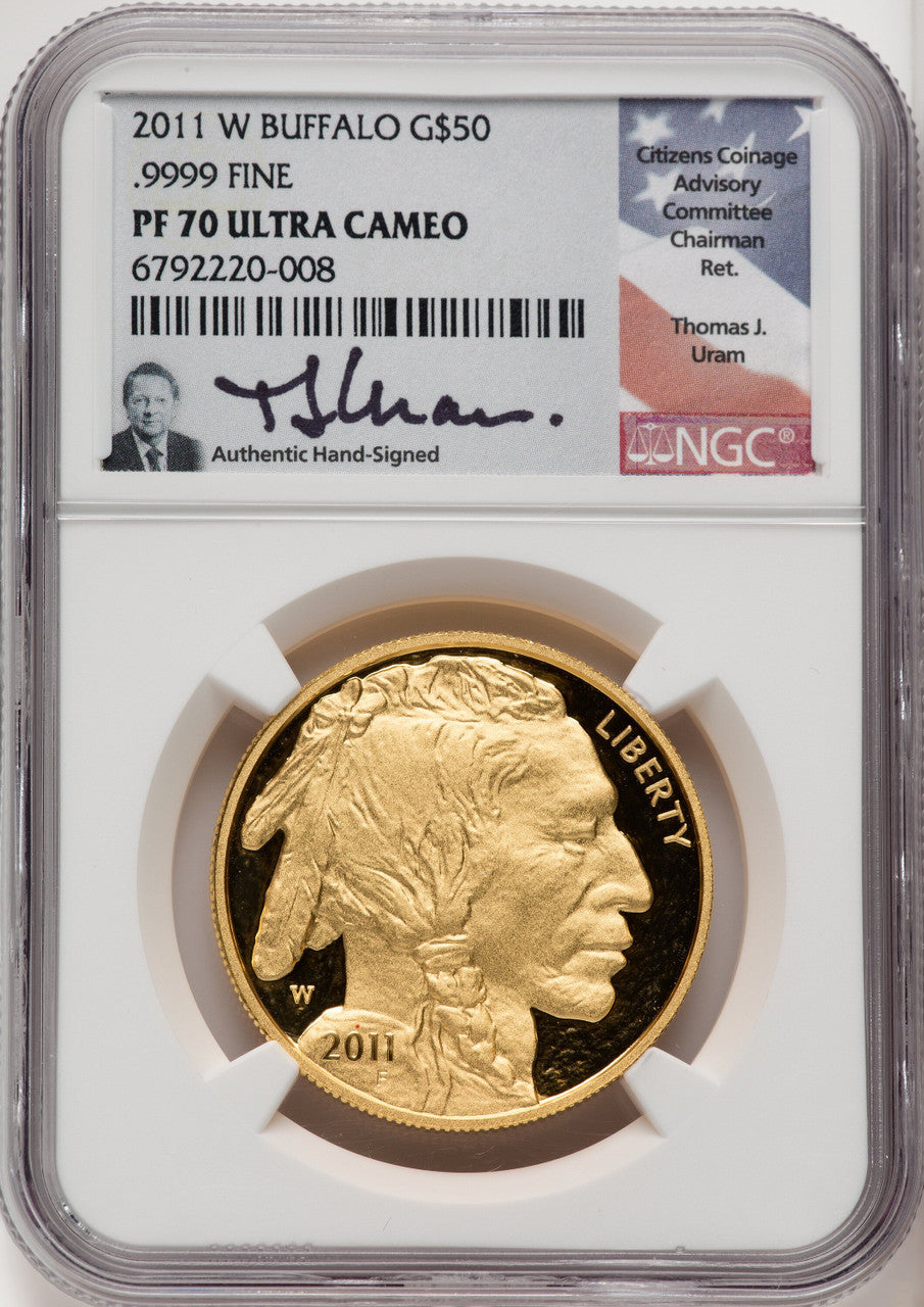 2011-W $50 One-Ounce Gold Buffalo Thomas Uram NGC PF70