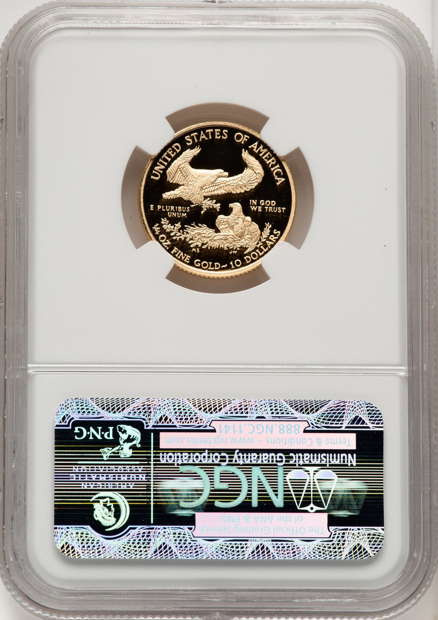 2014-W $10 Quarter-Ounce Gold Eagle First Strike ER Blue NGC PF70