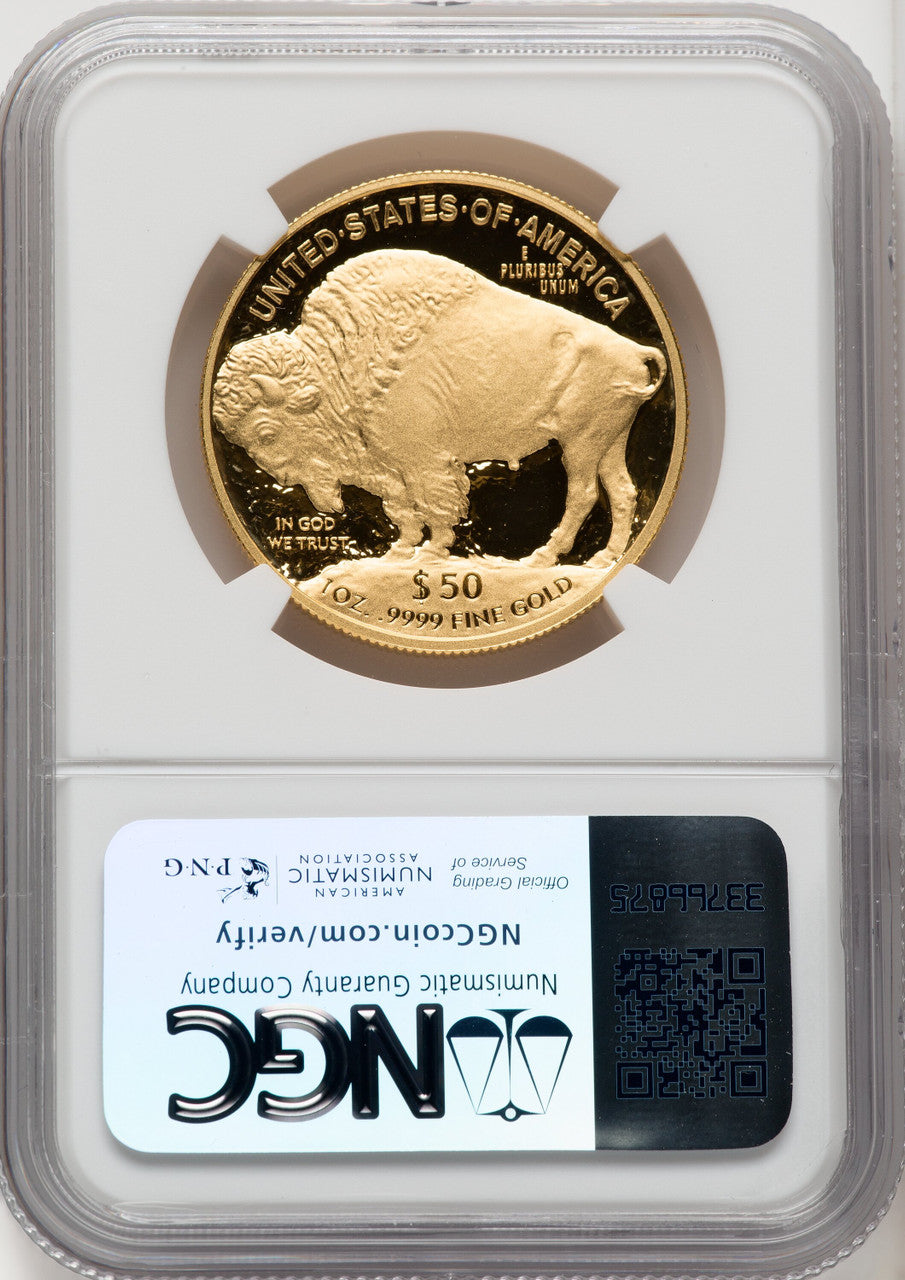 2019-W $50 One-Ounce American Buffalo .9999 Fine Gold Brown Label NGC PF70 (519589032)