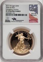 2017-W $50 One-Ounce Gold Eagle Mercanti NGC PF70