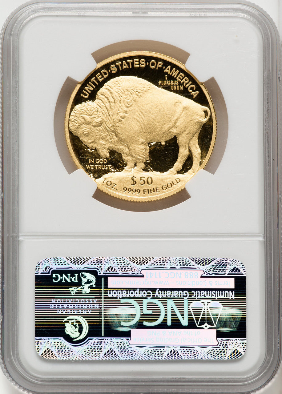 2012-W $50 One-Ounce Gold Buffalo First Strike ER Blue NGC PF70